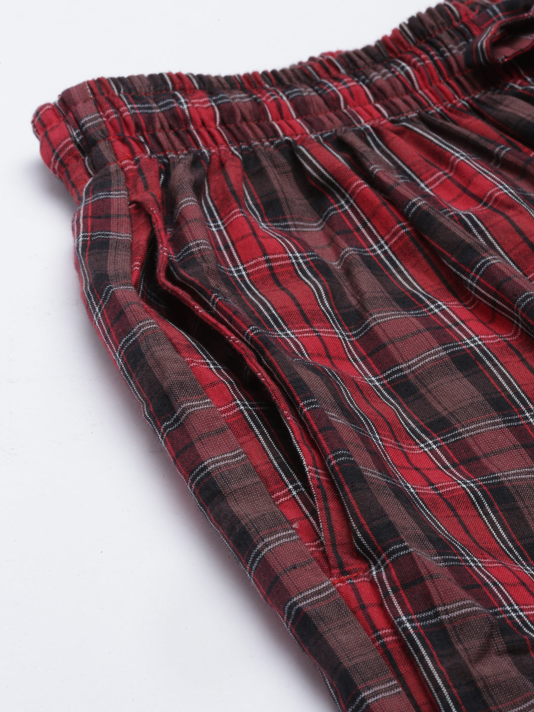 JOVEN MEN CHECKED PURE COTTON EASY SHORTS