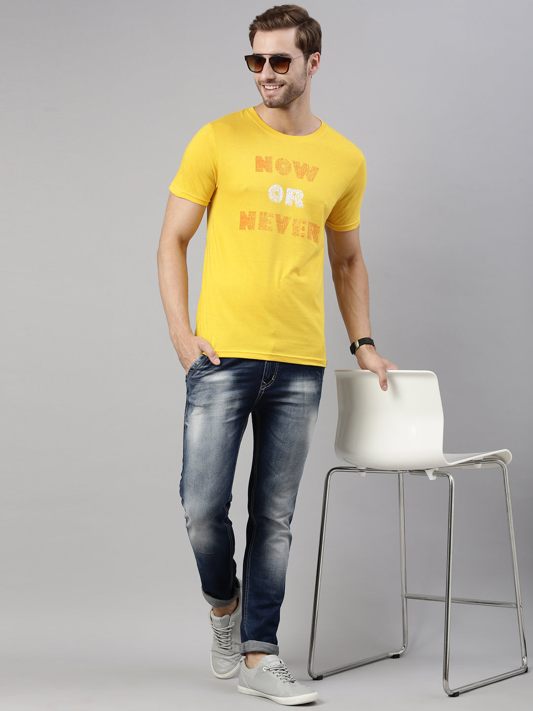 JOVEN MEN PRINTED T-SHIRT