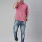 Men's Pink Solid Full Sleeve Slim Fit Casual Shirt