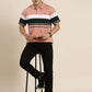 Men's Casual Light Orange Striped Polo Collar T-Shirt