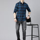 JOVEN Men Checked Pure Cotton Full Sleeve Casual Shirt