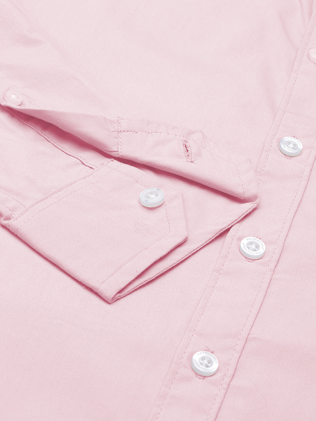 Men's Pink Solid Full Sleeve Slim Fit Casual Shirt