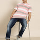 Men's Casual Multicolor Striped Polo Collar T-Shirt
