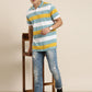 Men's Casual Multicolor Striped Polo Collar T-Shirt