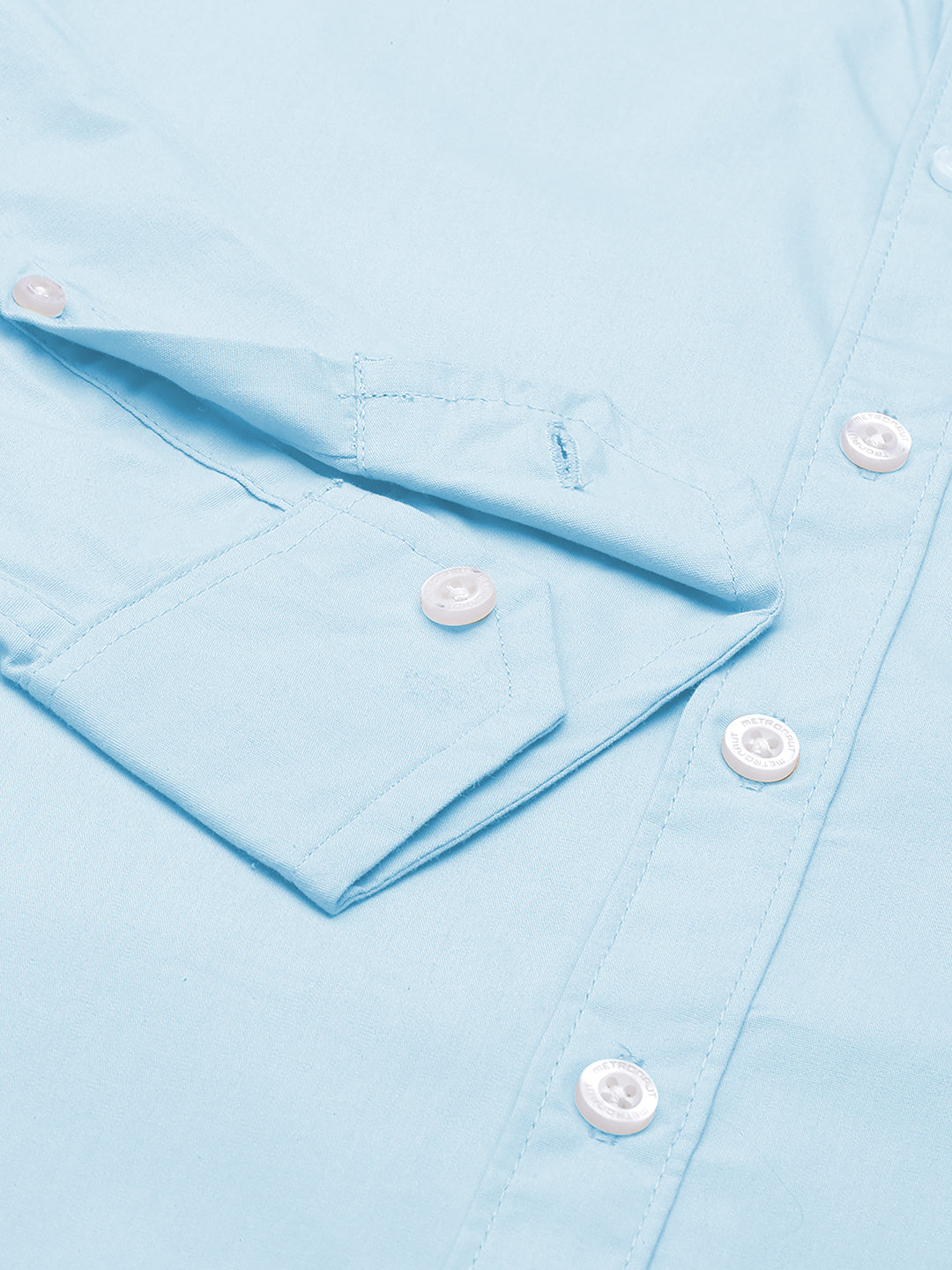 Men's Light Blue Solid Full Sleeve Slim Fit Casual Shirt