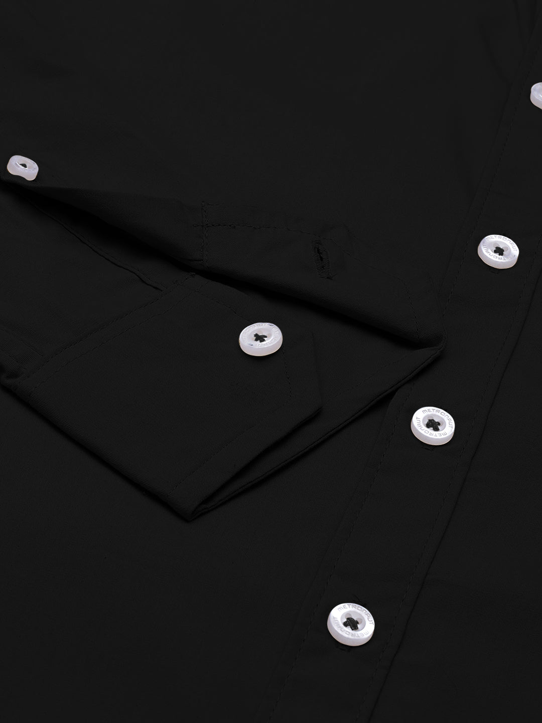 Men's Black Solid Full Sleeve Slim Fit Casual Shirt