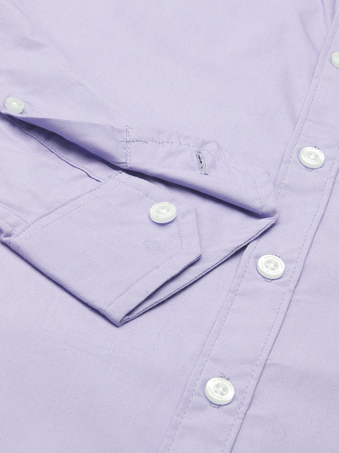 Men's Lavender Solid Full Sleeve Slim Fit Casual Shirt