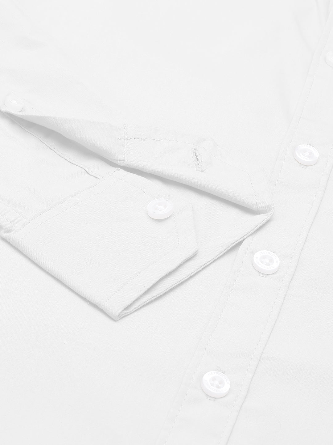 Men's White Solid Full Sleeve Slim Fit Casual Shirt