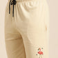 JOVEN Men Beige Printed Co-Ords Set
