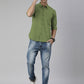 Men's Green Solid Full Sleeve Slim Fit Casual Shirt