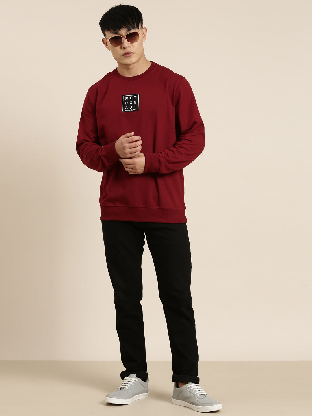 Men's Solid Round Neck Full Sleeve Sweatshirt