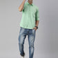 Men's Light Green Solid Full Sleeve Slim Fit Casual Shirt