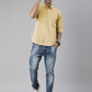 Men's Light Beige Solid Full Sleeve Slim Fit Casual Shirt