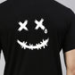 JOVEN Men Black Printed Pure Cotton Oversize Tshirt