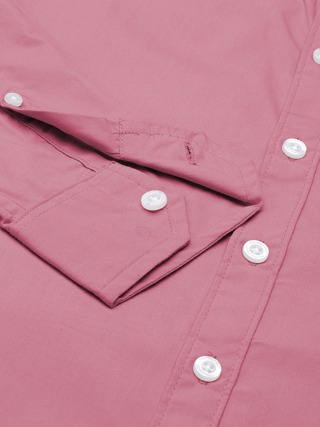 Men's Pink Solid Full Sleeve Slim Fit Casual Shirt