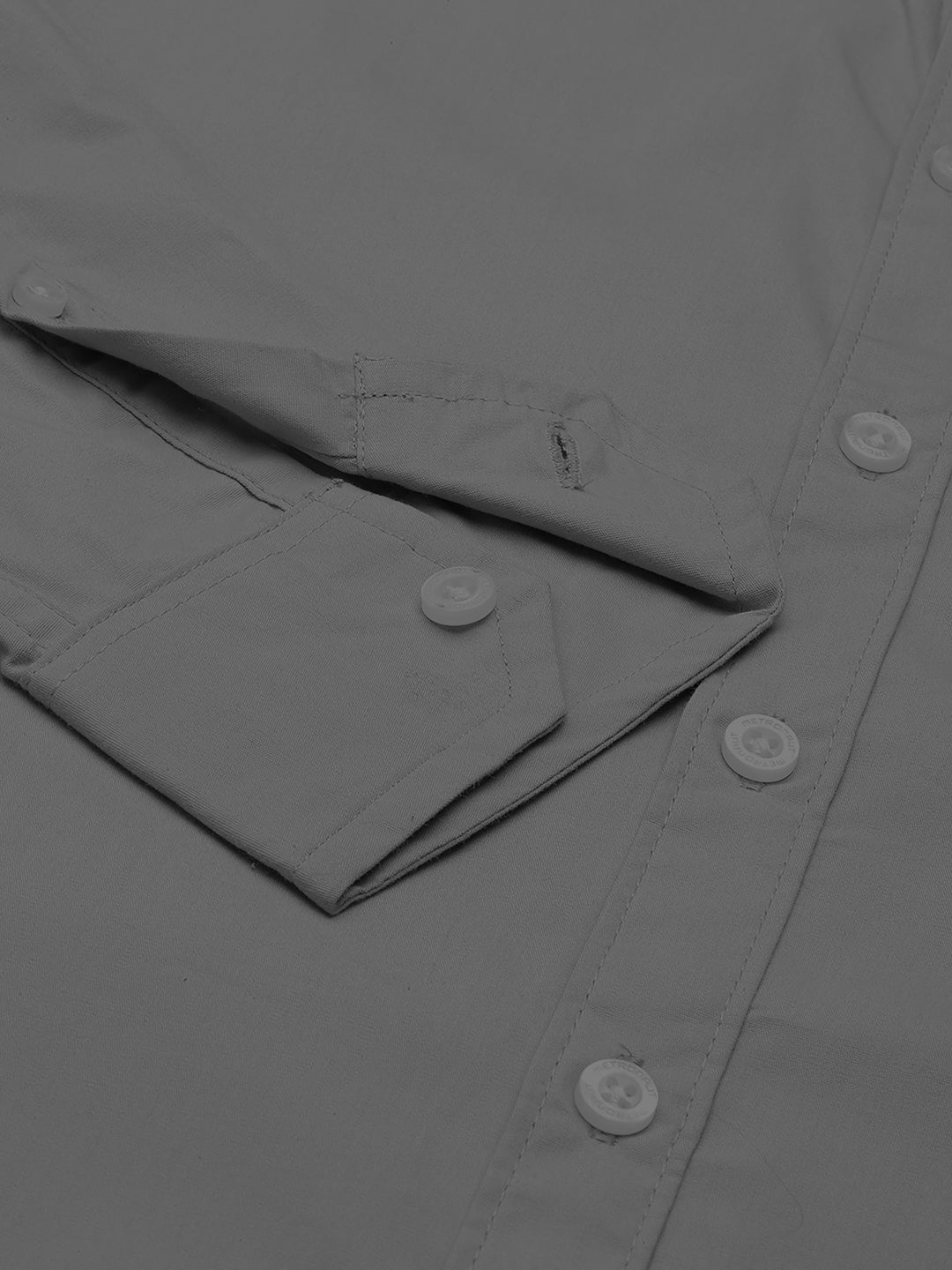 Men's Dark Grey Solid Full Sleeve Slim Fit Casual Shirt
