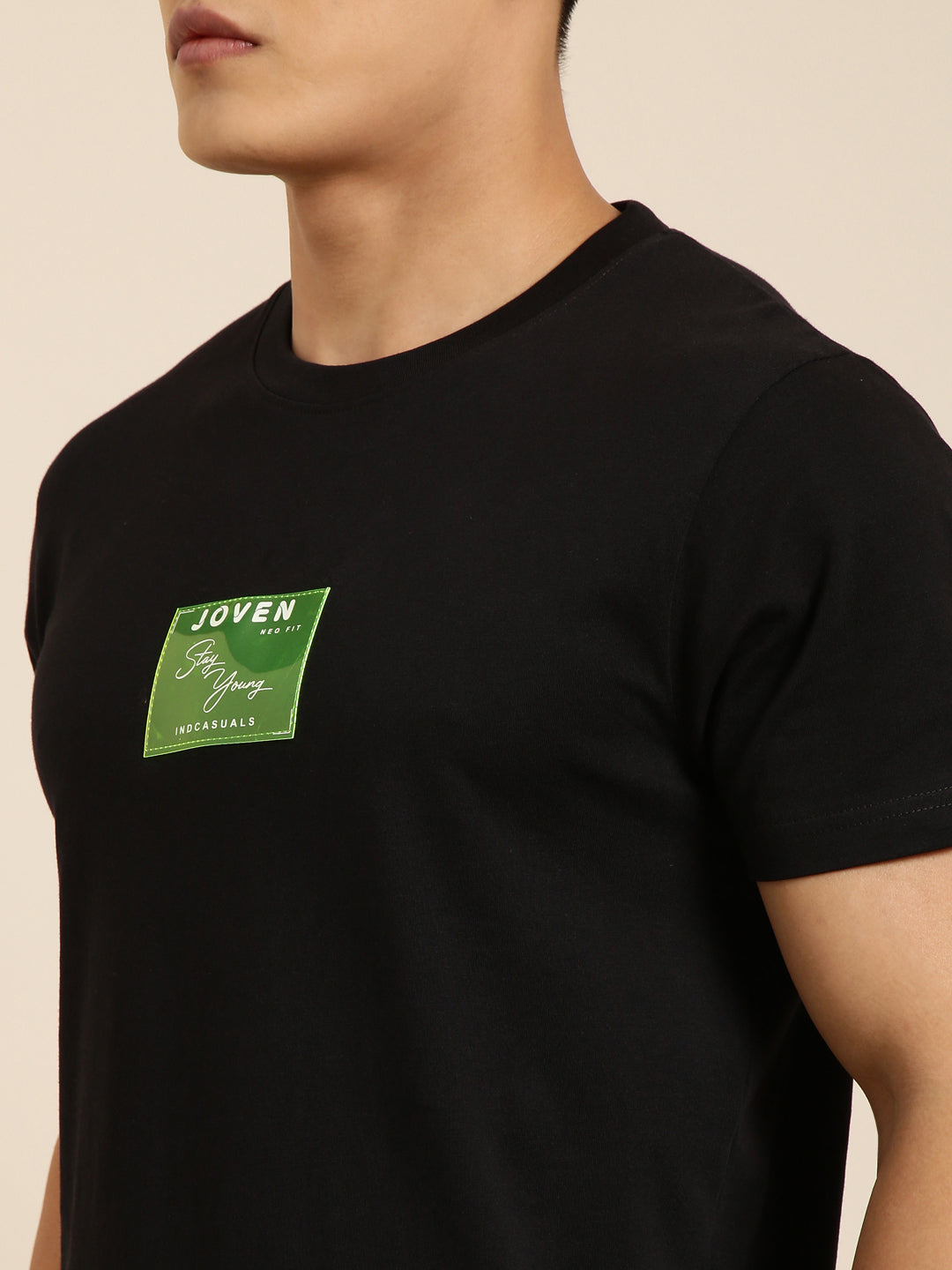 JOVEN Men Black Printed Co-Ords Set