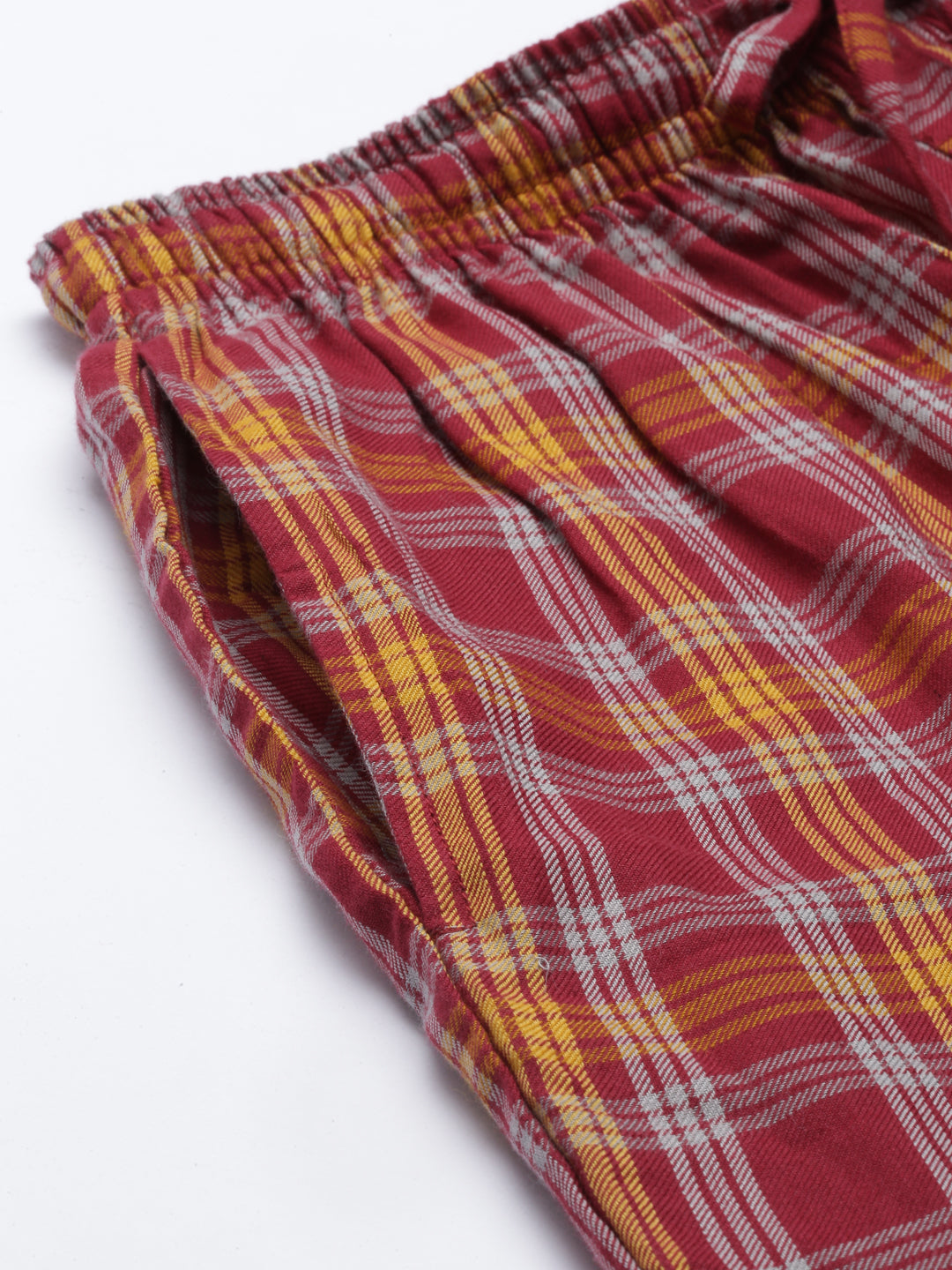 JOVEN MEN CHECKED PURE COTTON EASY SHORTS