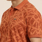 Mercerised Cotton Polo Collar Printed Tshirt in Rust