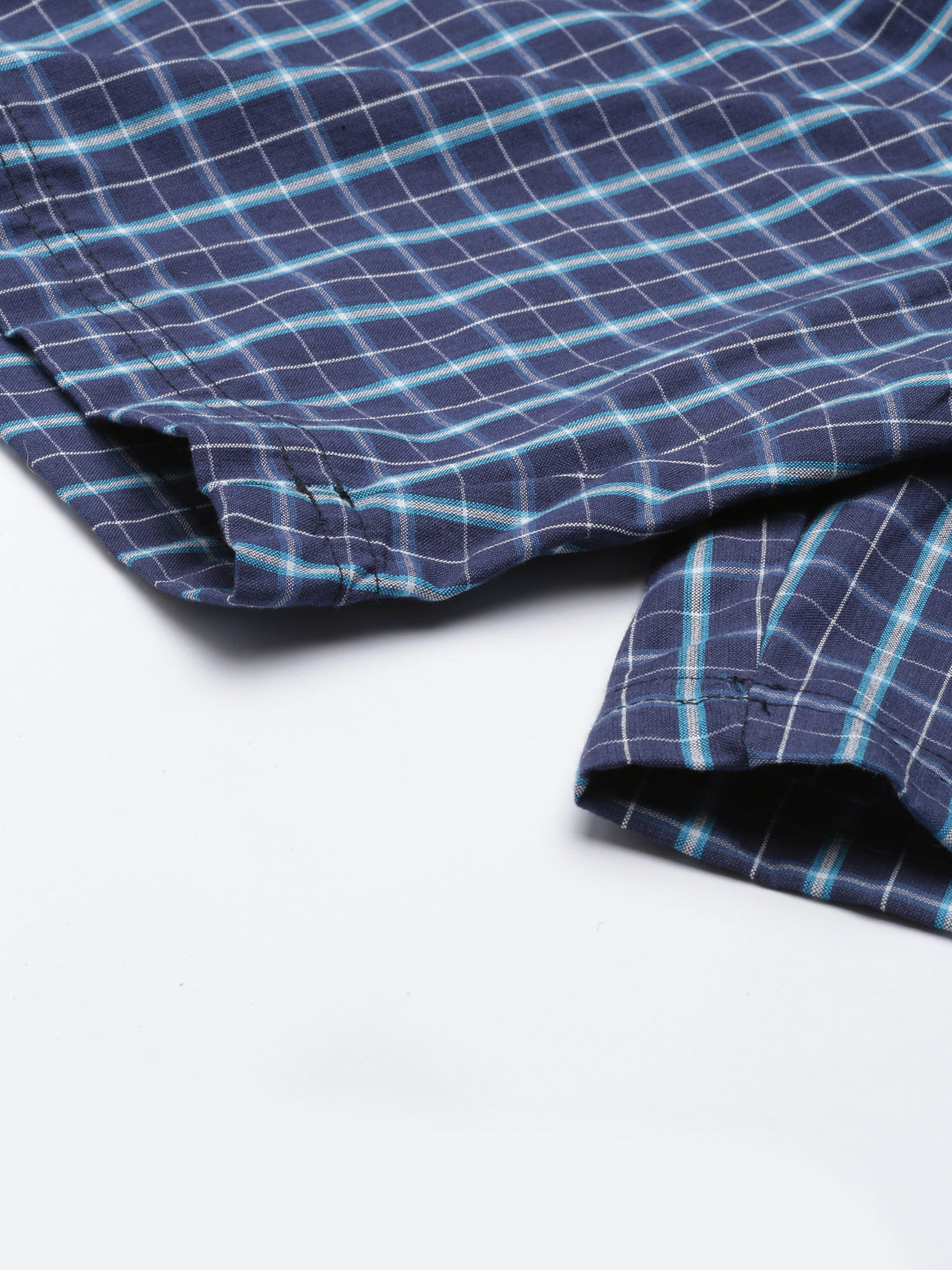 JOVEN MEN CHECKED PURE COTTON EASY SHORTS