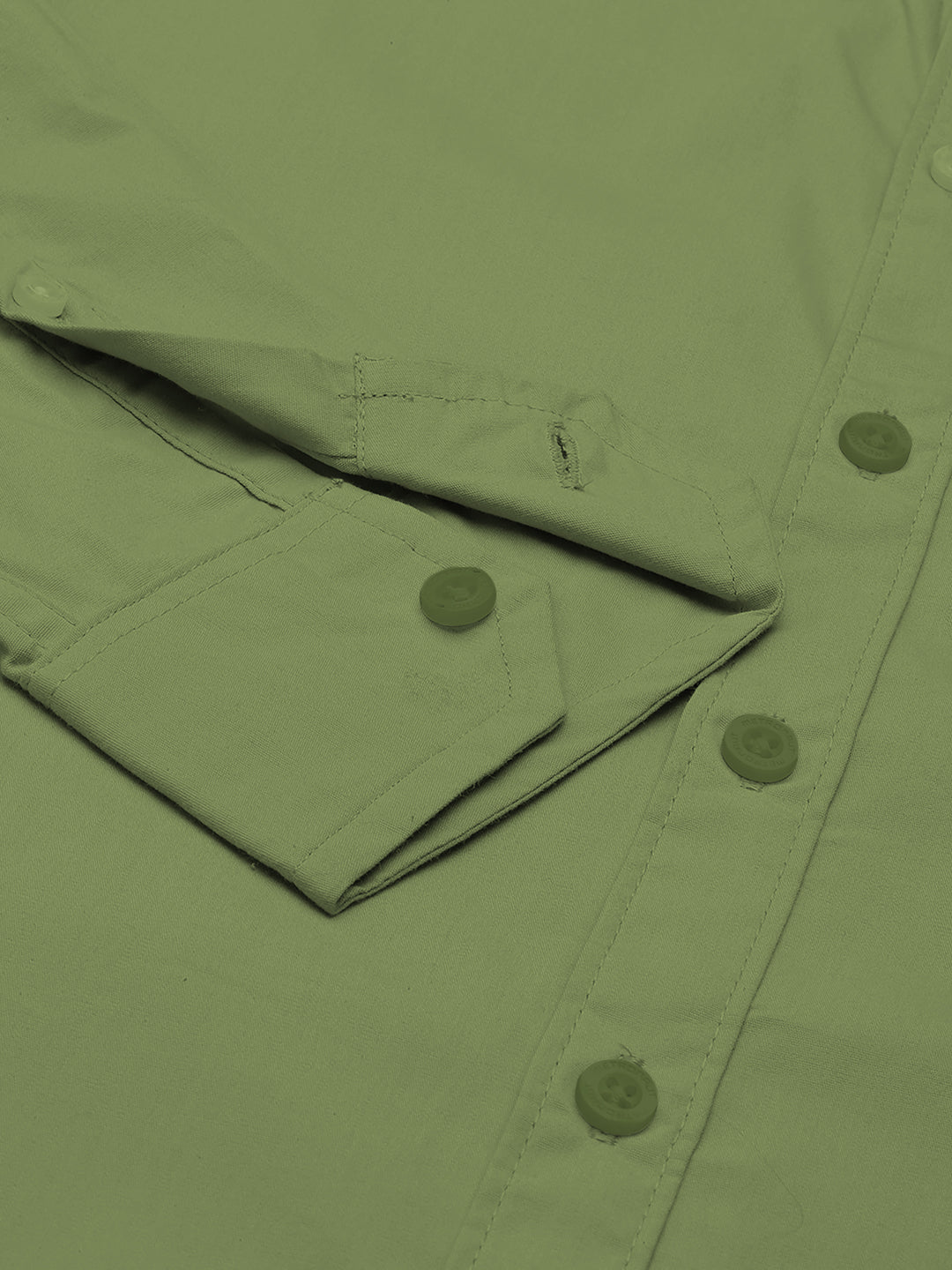 Men's Green Solid Full Sleeve Slim Fit Casual Shirt