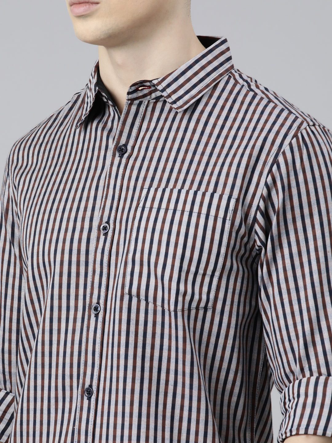 JOVEN Men Checked Pure Cotton Full Sleeve Casual Shirt