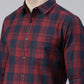 JOVEN Men Checked Pure Cotton Full Sleeve Casual Shirt