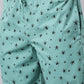 JOVEN Men Mint Green Printed Pyjama