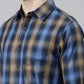 JOVEN Men Checked Pure Cotton Full Sleeve Casual Shirt