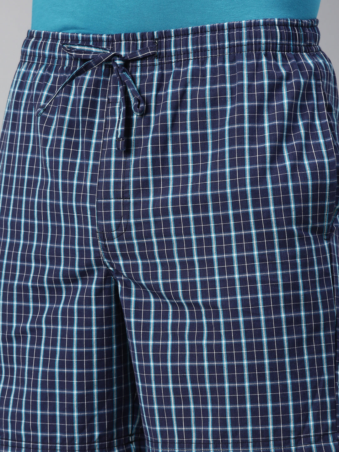 JOVEN MEN CHECKED PURE COTTON EASY SHORTS