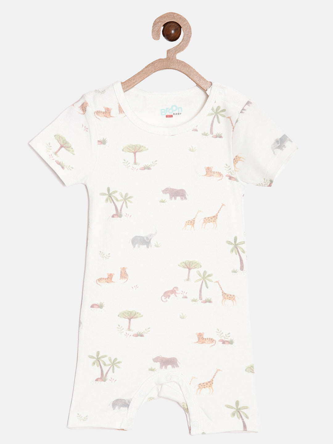 Broon Infant Baby Organic Cotton Short Sleeve Rompers