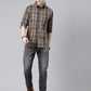 JOVEN Men Checked Pure Cotton Full Sleeve Casual Shirt