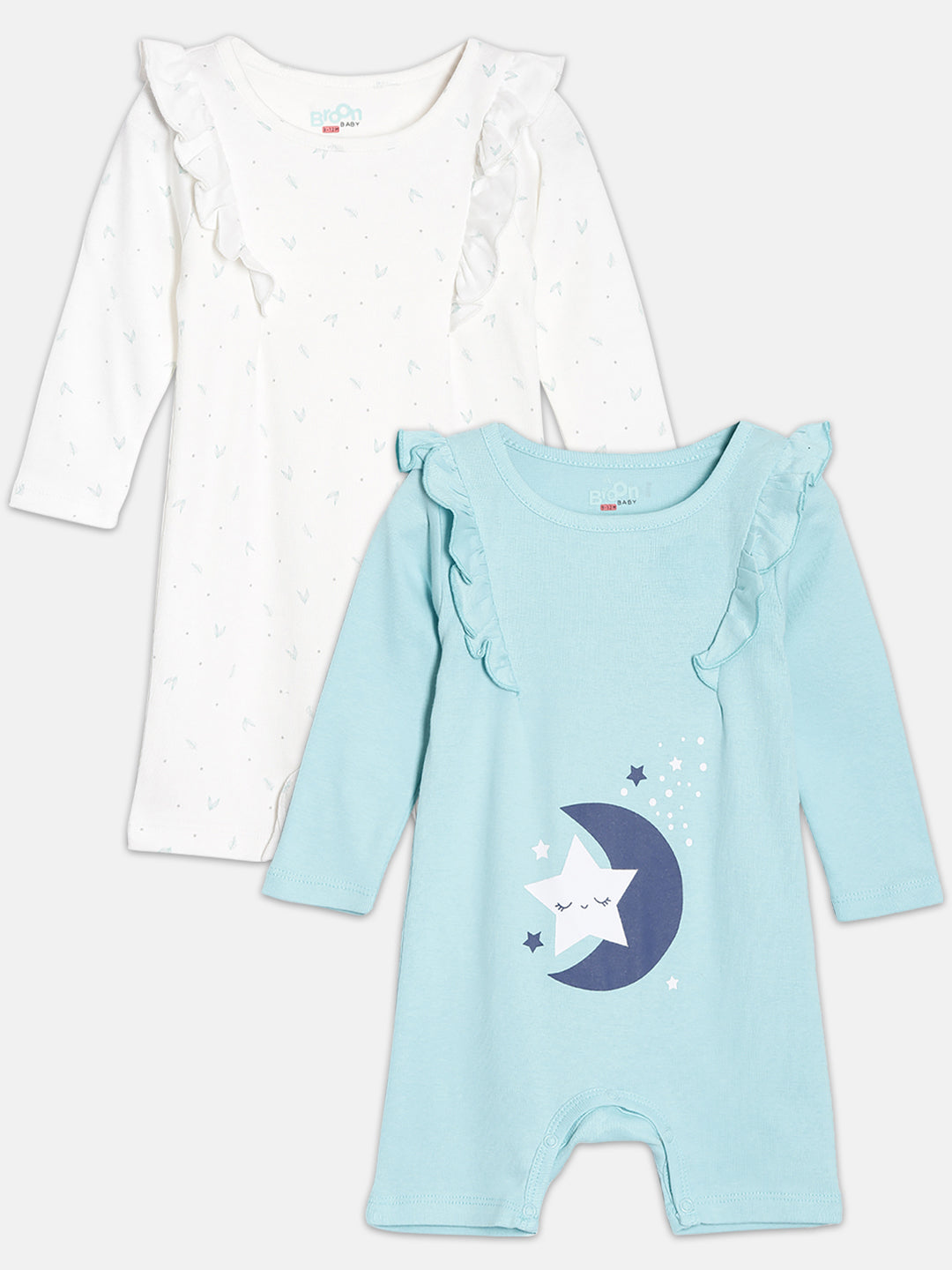 Broon Infant Baby Organic Cotton Full Sleeve Rompers