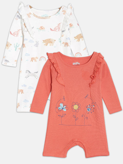 Broon Infant Baby Organic Cotton Full Sleeve Rompers