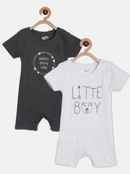 Broon Infant Baby Organic Cotton Short Sleeve Rompers