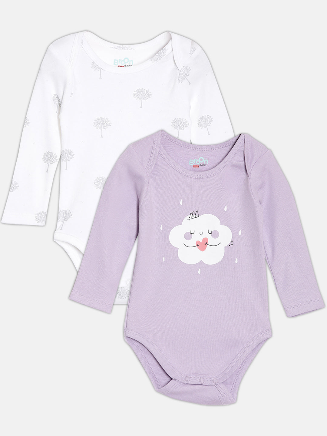 Broon Infant Baby Organic Cotton Short Sleeve Rompers