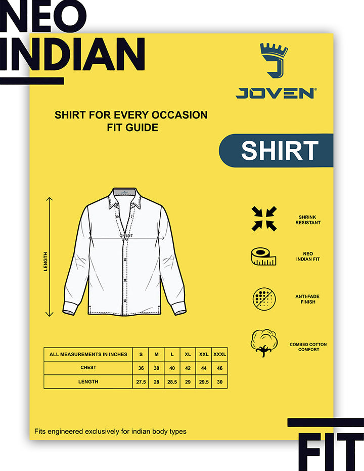 Men's Navy Blue Solid Full Sleeve Slim Fit Casual Shirt