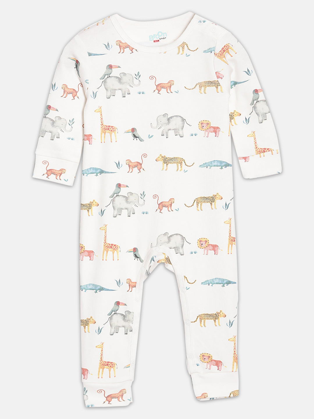 Broon Infant Baby Organic Cotton Full Sleeve Sleepsuit