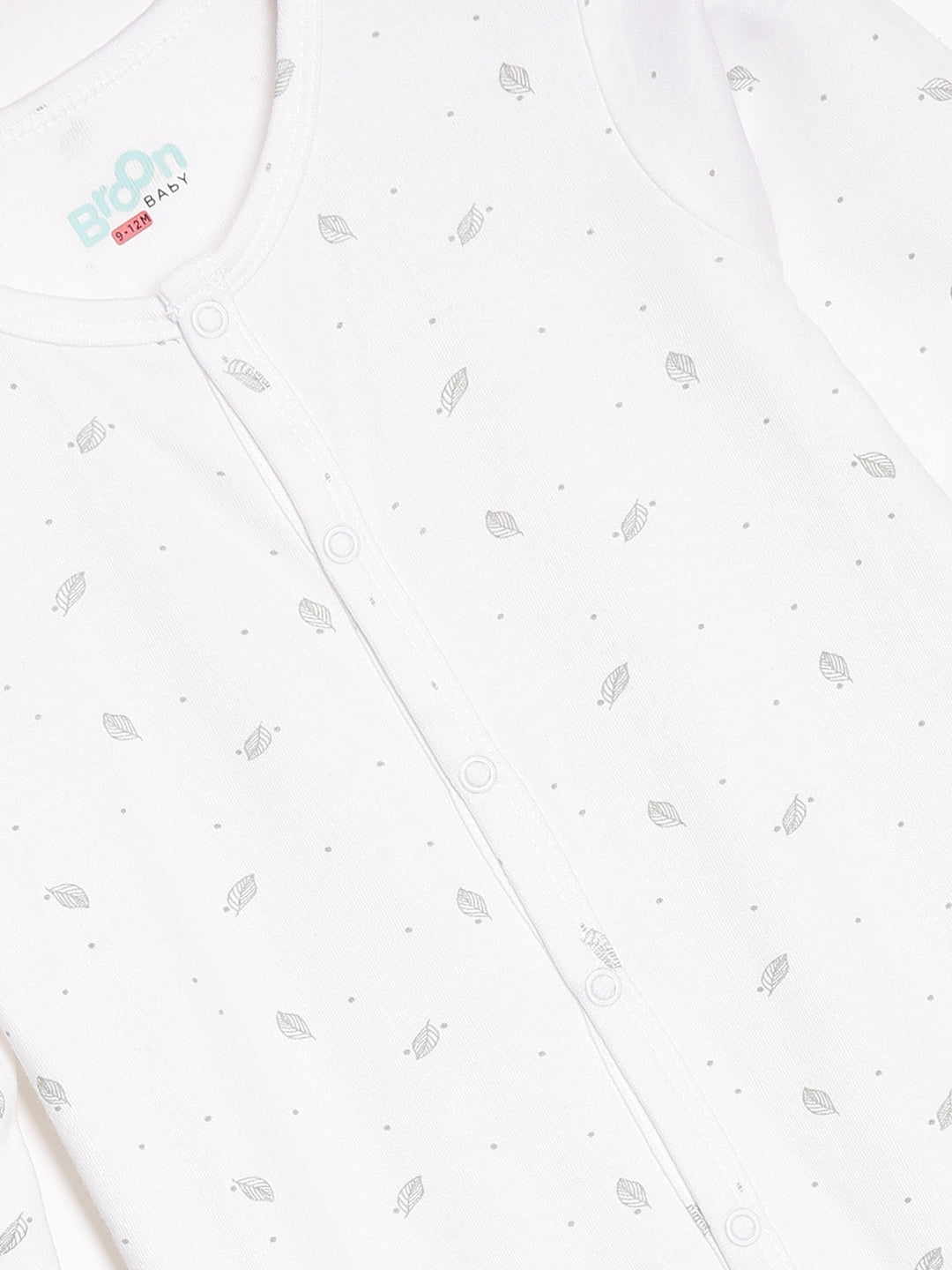 Broon Infant Baby Organic Cotton Full Sleeve Sleepsuit