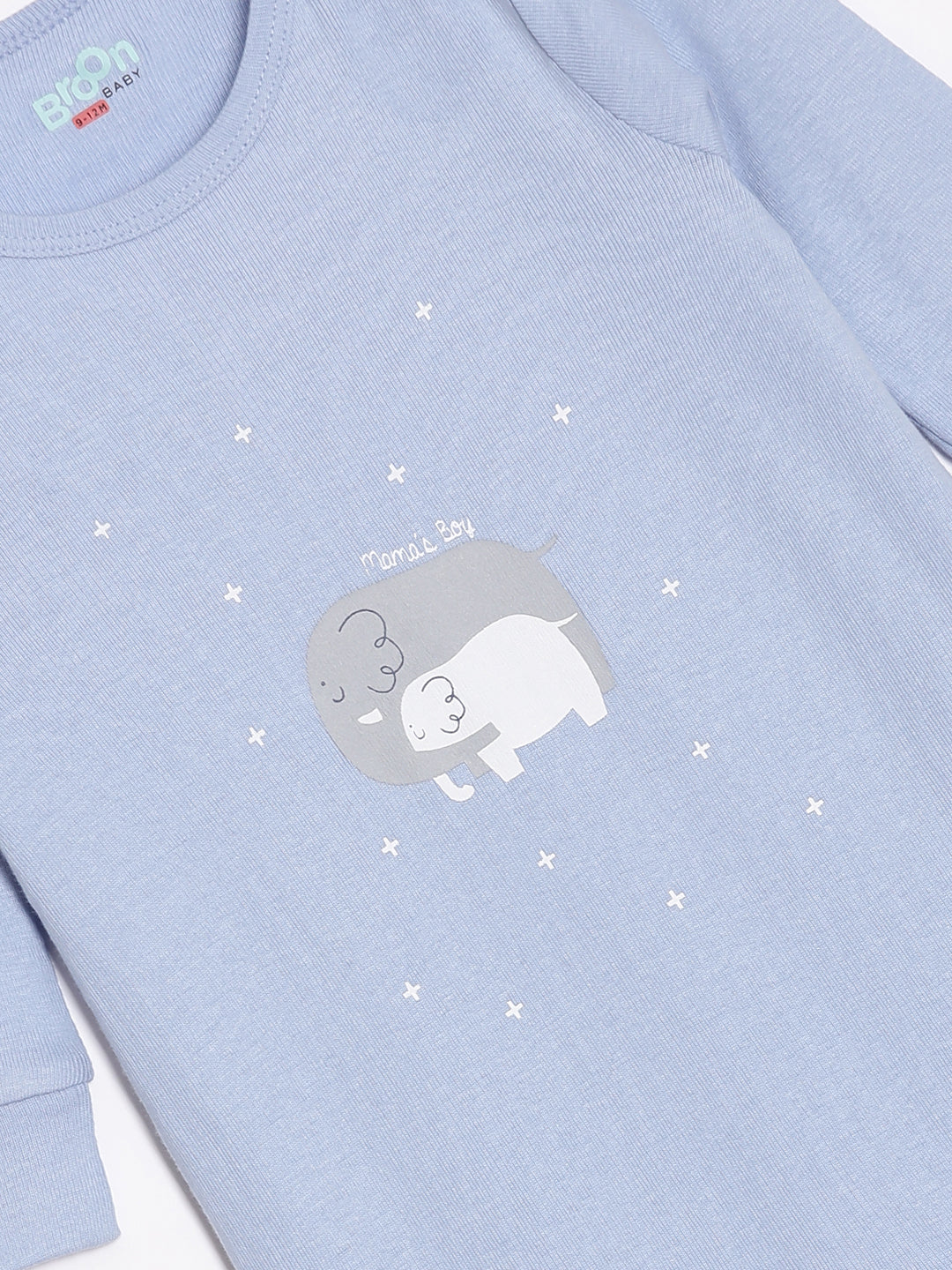 Broon Infant Baby Organic Cotton Full Sleeve Sleepsuit