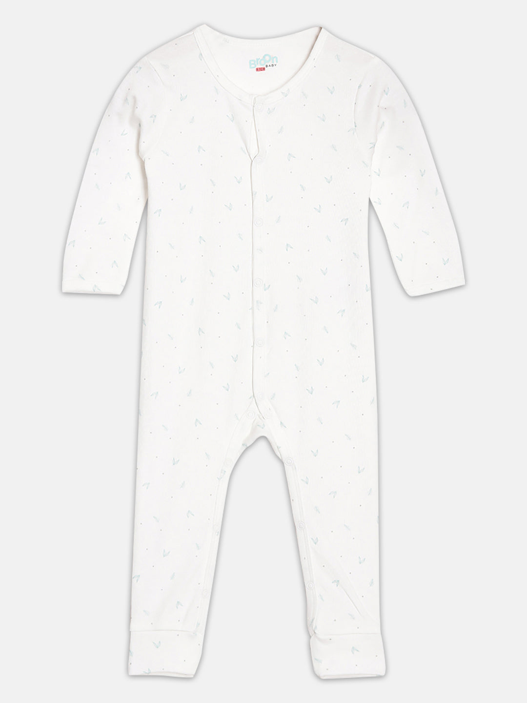 Broon Infant Baby Organic Cotton Full Sleeve Sleepsuit