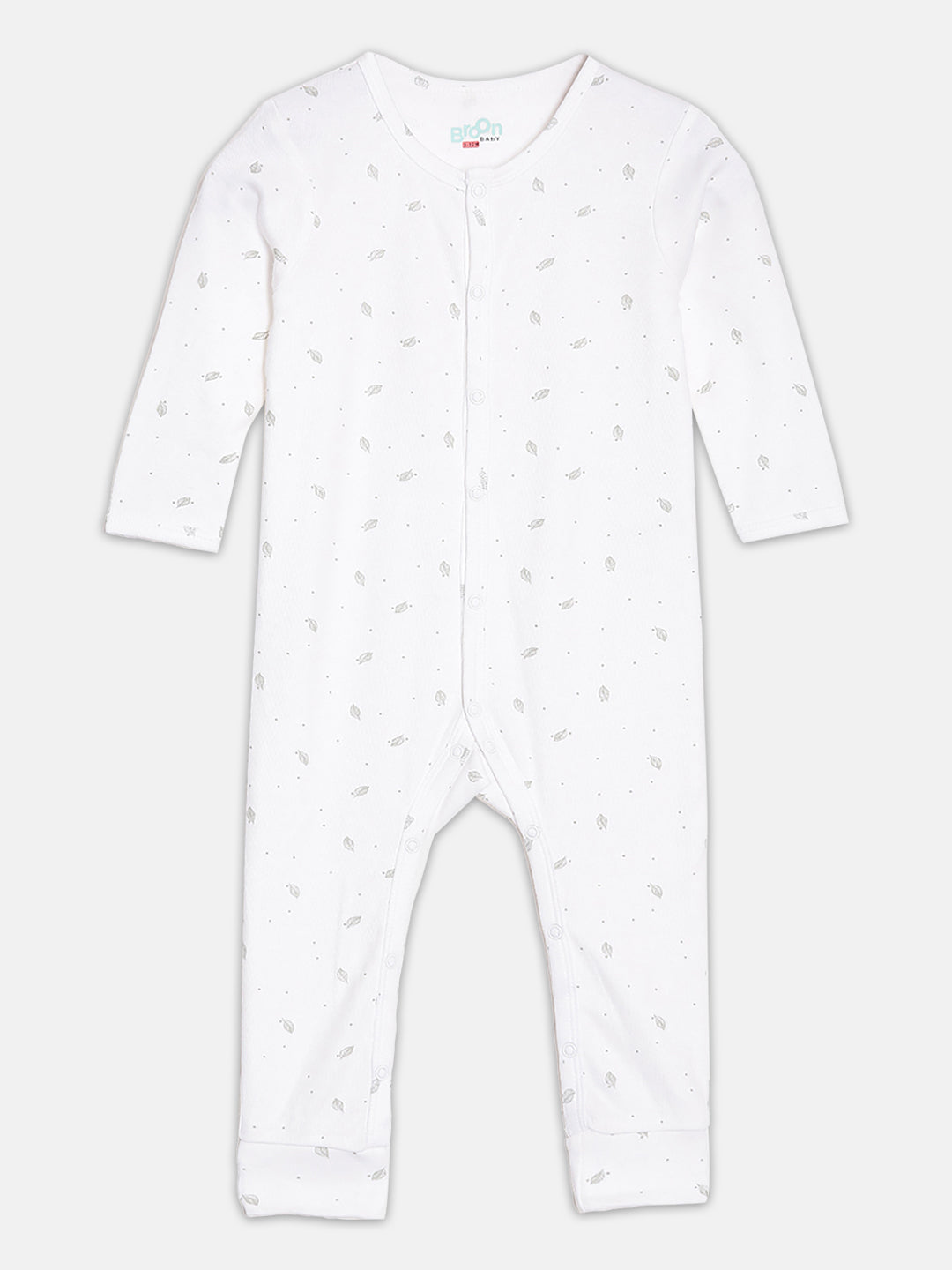 Broon Infant Baby Organic Cotton Full Sleeve Sleepsuit