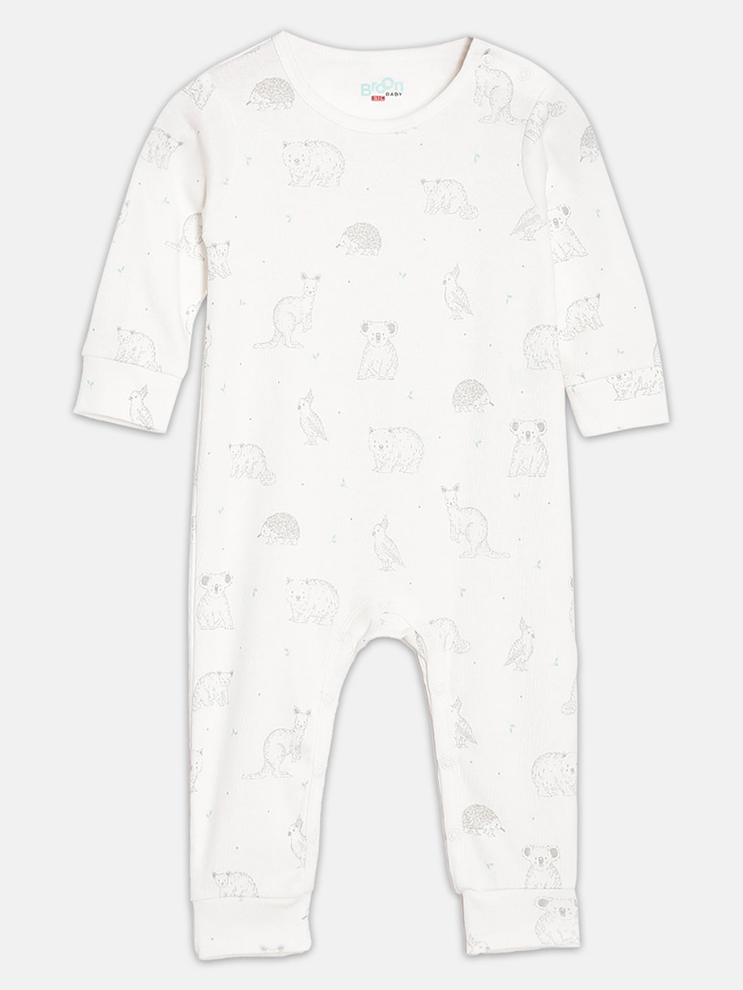 Broon Infant Baby Organic Cotton Full Sleeve Sleepsuit