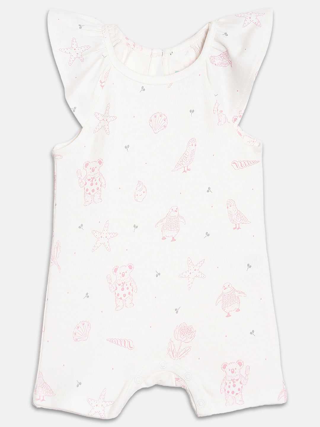 Broon Infant Baby Organic Cotton Short Sleeve Rompers