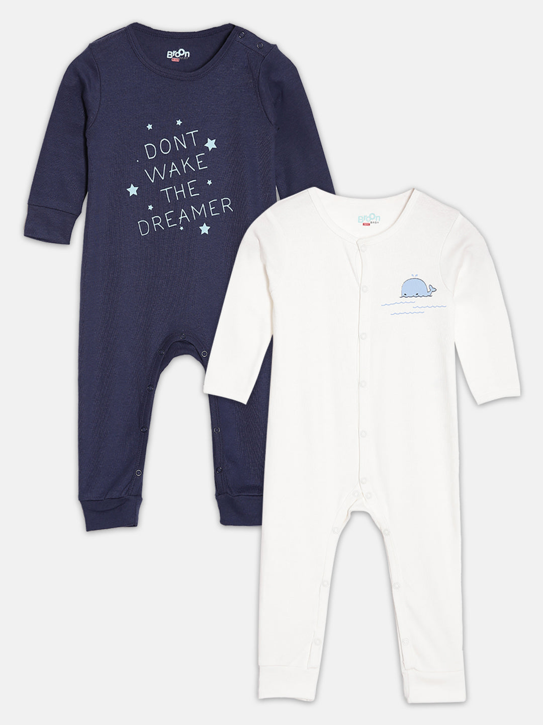 Broon Infant Baby Organic Cotton Full Sleeve Sleepsuit