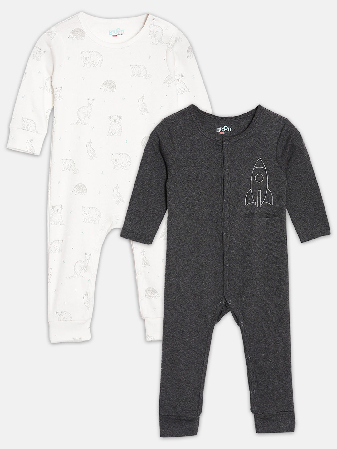 Broon Infant Baby Organic Cotton Full Sleeve Sleepsuit