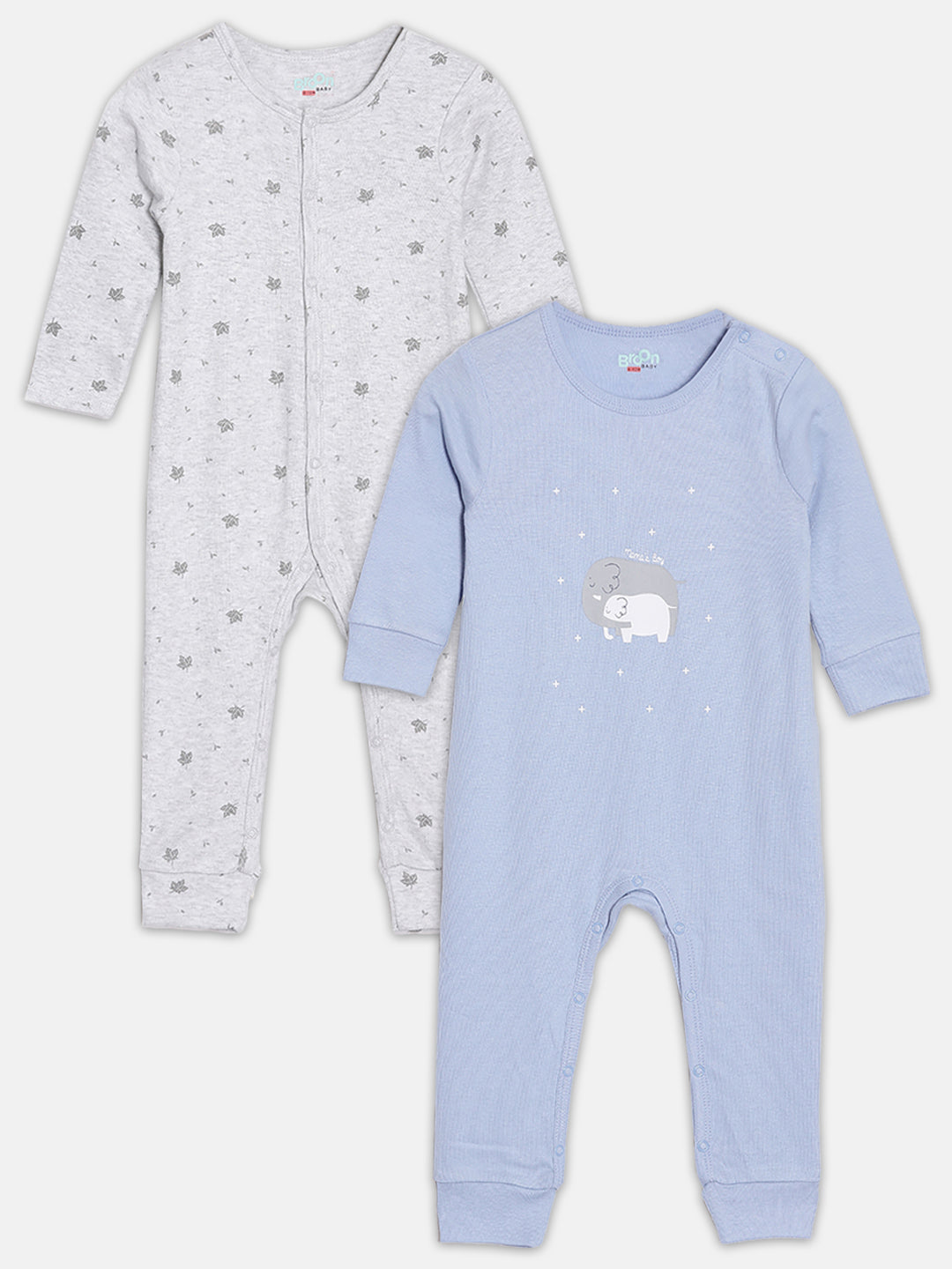 Broon Infant Baby Organic Cotton Full Sleeve Sleepsuit