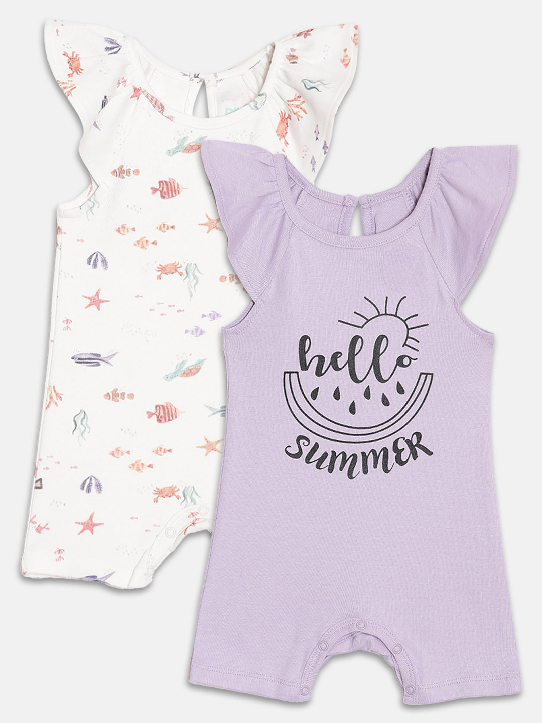 Broon Infant Baby Organic Cotton Short Sleeve Rompers
