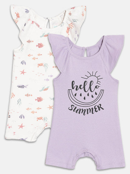 Broon Infant Baby Organic Cotton Short Sleeve Rompers