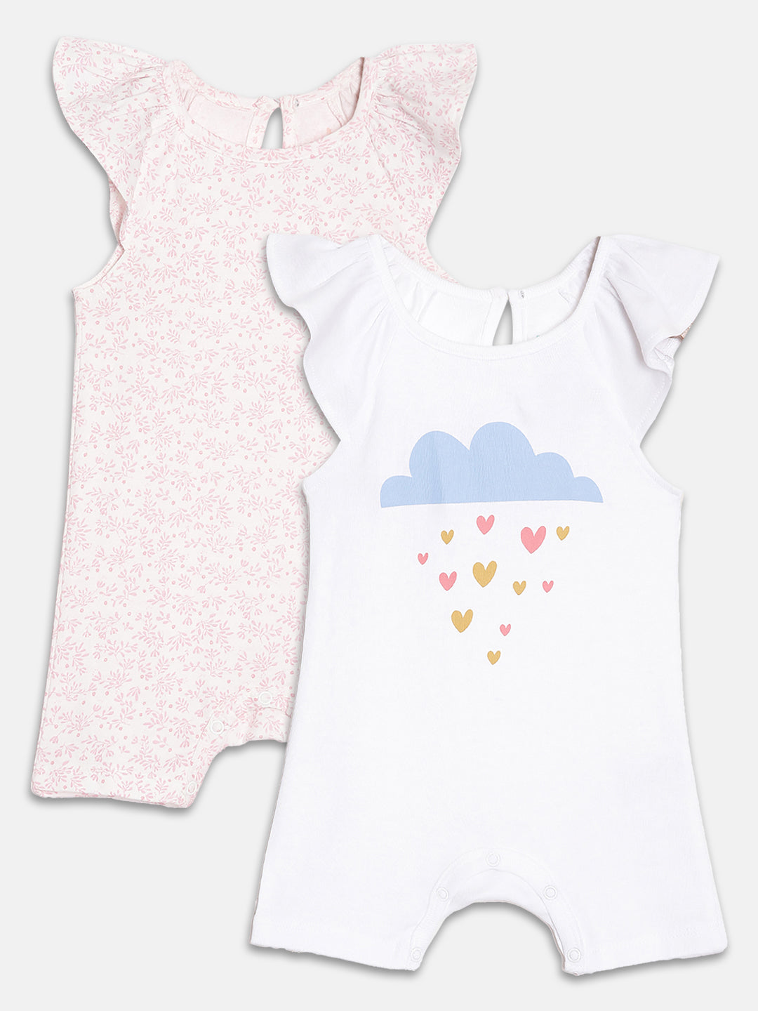 Broon Infant Baby Organic Cotton Short Sleeve Rompers